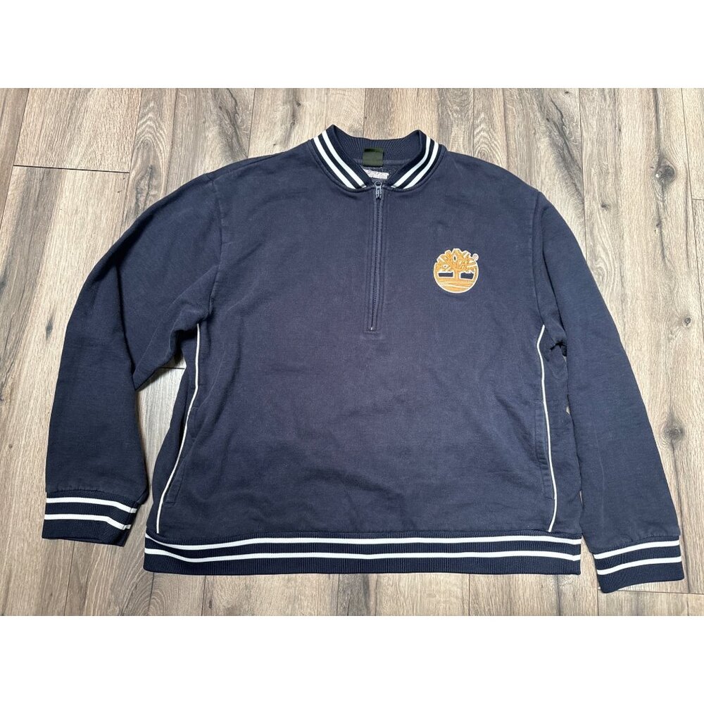 Timberland Mens XL Navy Blue Pullover Sweatshirt With Embroidered Logo